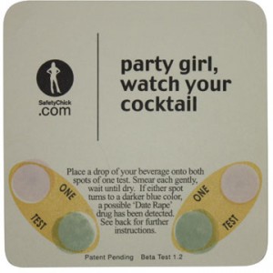 Party Girl Date Rape Drug Test Coasters