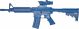 M4 COMMANDO Flat Top Open Stock, Fwd Rail, ACOG Sight Weighted Blue Training Long Gun by Ring's Blueguns